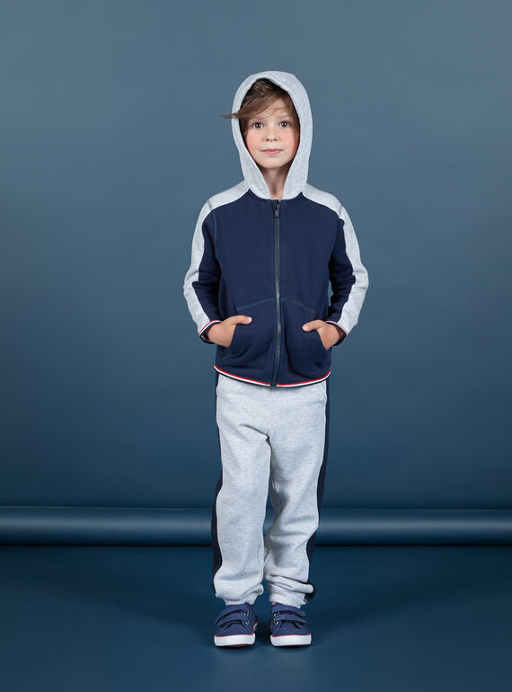 Grauer und marineblauer Jogginganzug für Jungen MOJOJOB3 / 21W90211JGBJ922