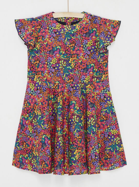 Nachtblaues Kleid mit Blumendruck SALINROB1 / 23W901H2ROB713