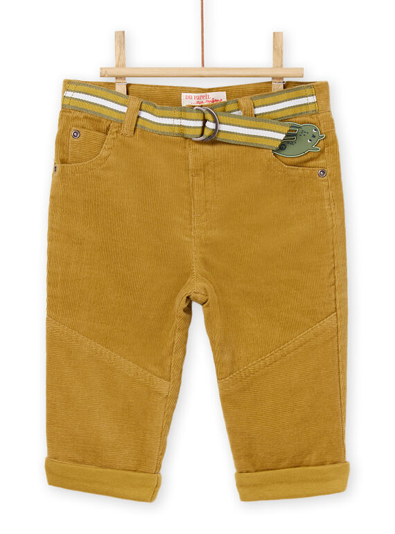 Pekannuss-Hose aus Cord mit Gürtel PURHUPAN2 / 22WG10Q1PANI821