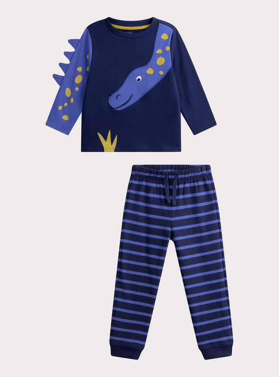 Boys' navy blue pyjamas WEGOPYJDIN / 25SH1294PYJ070