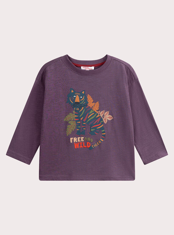 Lila T-Shirt mit Löwen-Animation für Jungen VODATEE2 / 24W90221TML712