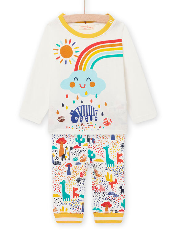 Buntes T-Shirt und Hose für Baby Jungen mit Tiermotiven NULUENS / 22SG10P1ENS001