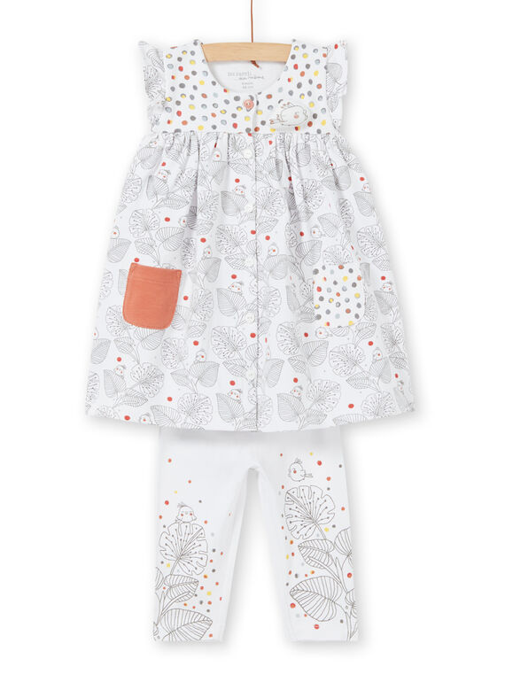 Kurzärmeliges Kleid und Leggingset für die Geburt eines Mädchens LOU1ENS1 / 21SF03H2ENS000