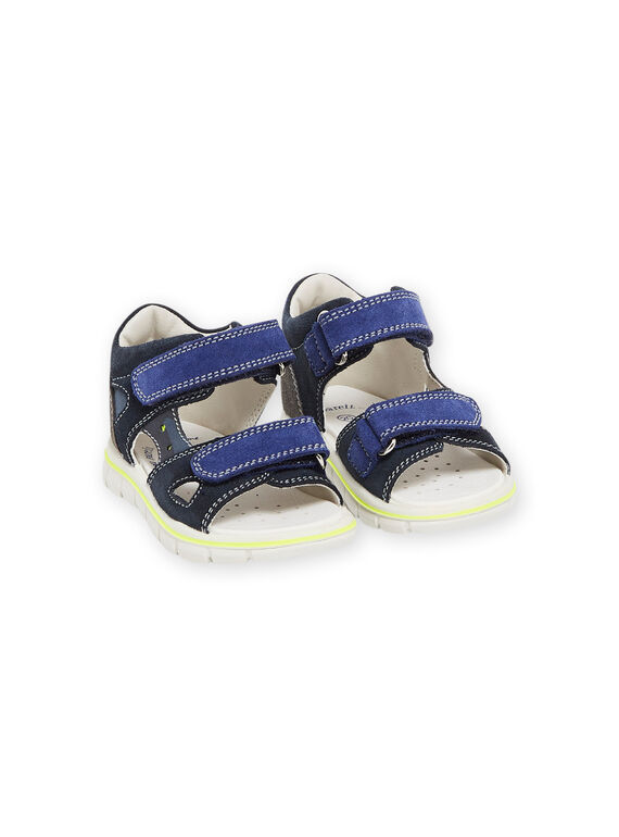 Marineblaue Sandalen aus Spaltleder RUSANDSPORT / 23KK3862D0E070