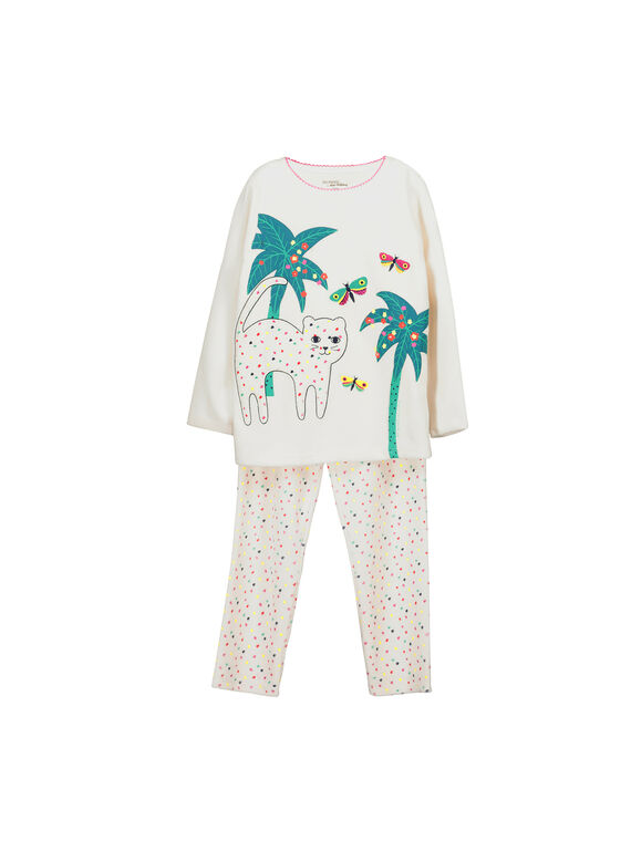 Pyjama aus Samt für Mädchen FEFAPYJCAT / 19SH1141PYJ001
