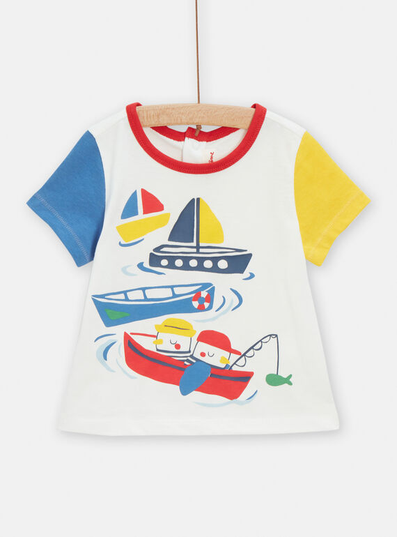 T-Shirt mit Schiffsmotiven für Baby-Jungen TUCLUTI1 / 24SG10O1TMC001