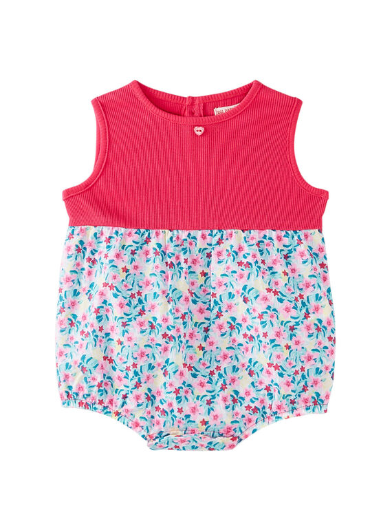 Baby-Spielanzug aus zwei Materialien für Mädchen JIQUABAR / 20SG09R1BAR000