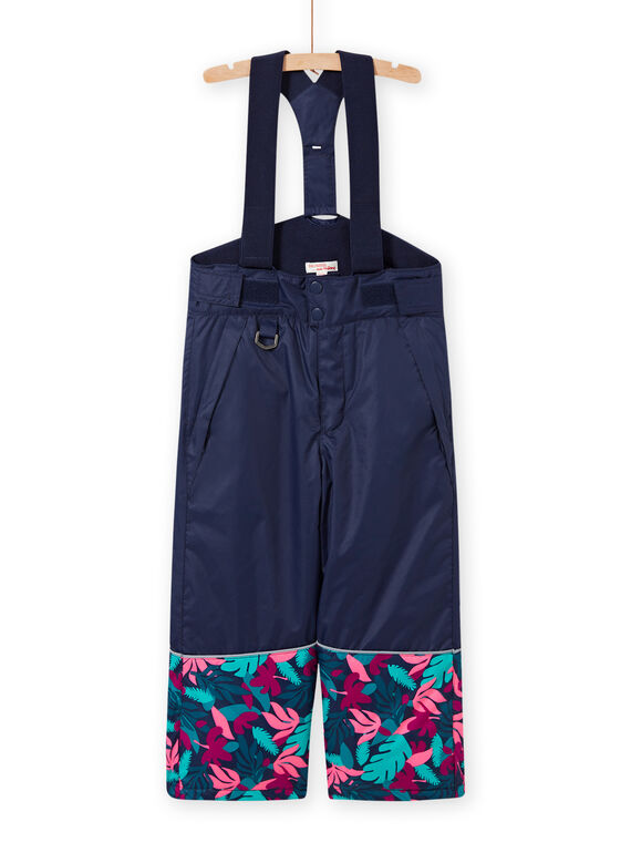 Marineblaue Skihose für Kinder Mädchen mit Laubdruck MASKIPANT / 21W901R1PTS070