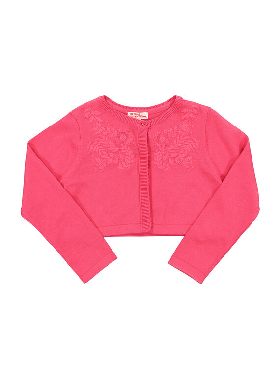 Rosafarbene Bolero-Weste für Mädchen FACACAR2 / 19S901D2CAR302