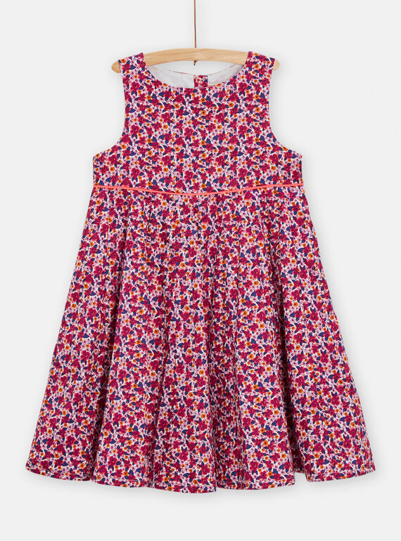 Mehrfarbiges Kleid mit Blumenprint für Mädchen TAPAROB1 / 24S90121ROB001