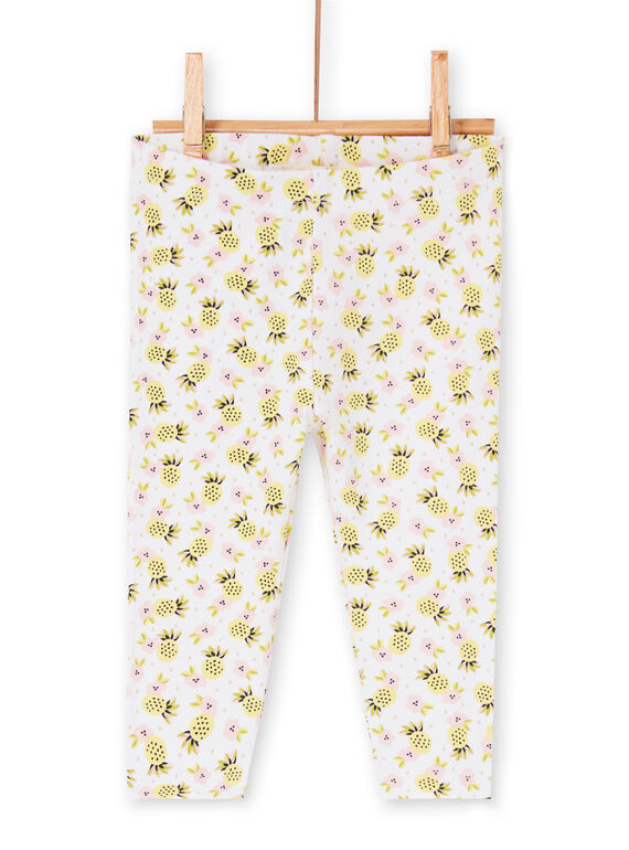 Weiß, gelb und rosa Baby Mädchen Leggings LYIBALEG / 21SI09O1CAL000