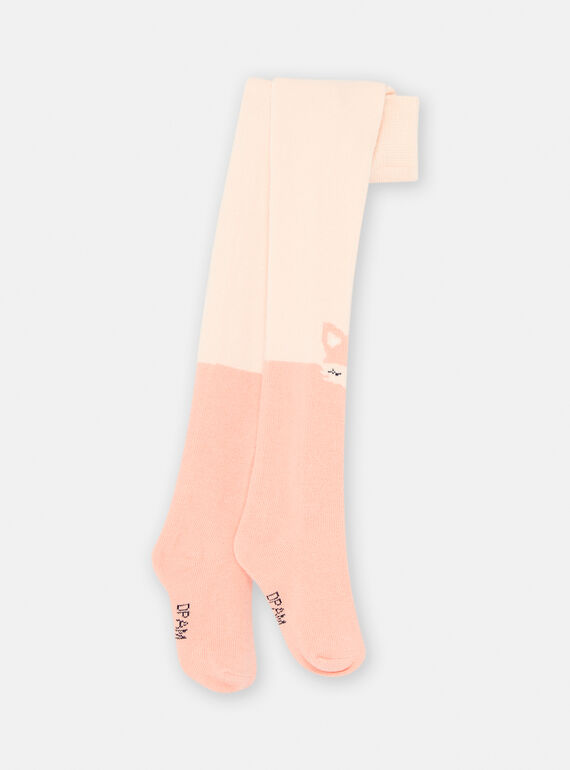 Rosa Strumpfhose mit Fuchsmotiv für Baby-Mädchen SYIJOCOL5 / 23WI09N4COL009