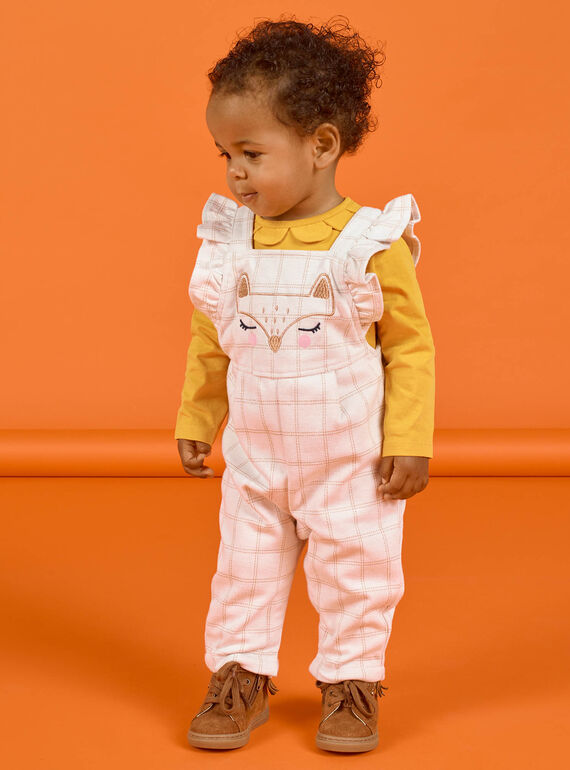 Baby Mädchen milano karierten Overall mit Fuchs Muster MISAUCOMB / 21WG09P1CBLA010