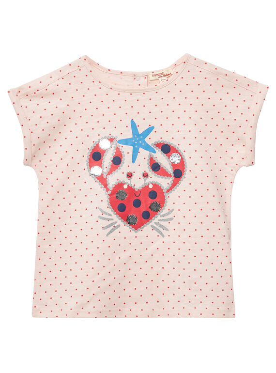 Kurzärmeliges T-Shirt mit Punkt- und Krabbenaufdruck JACEATI3 / 20S901N3TMC309