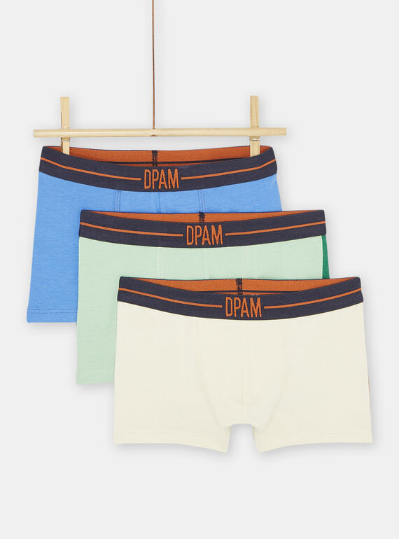 Dreierpack Unterhosen in blau, grün und gelb für Jungen SEGOBOXANI / 23WH1266BOXC228