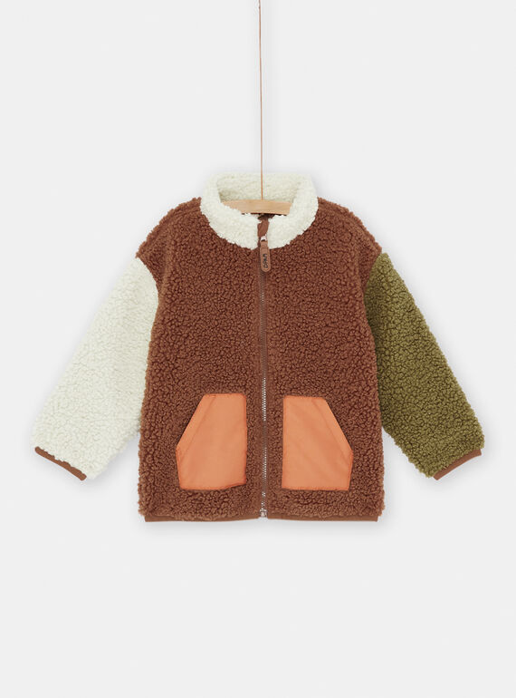 Weißes und mokkafarbenes Fleece SOCOUGIL2 / 23W902L2GIL817