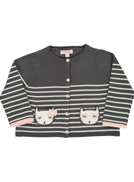 Baby girls' cotton cardigan CIBENCAR1 / 18SG09G1CAR099
