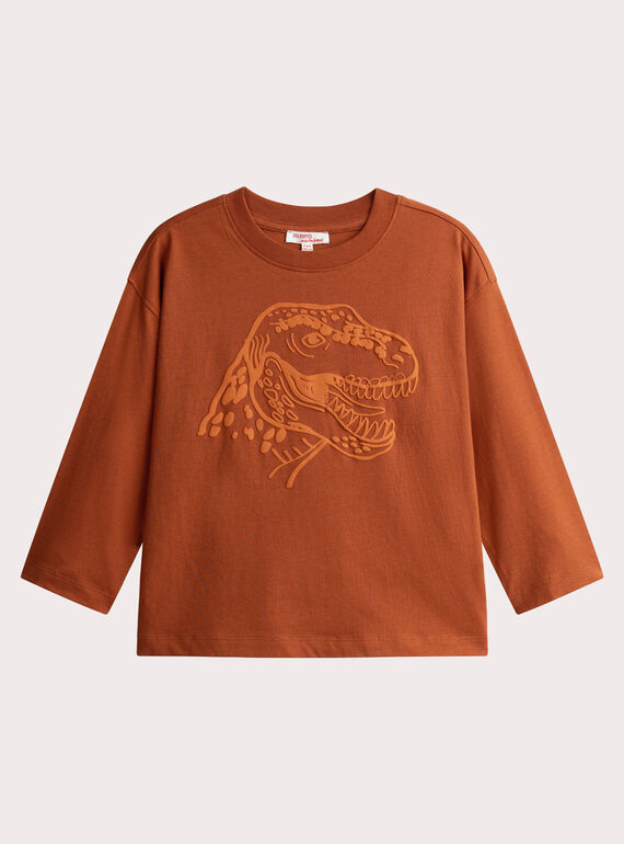 T-Shirt orange Animation Dino für Jungen  VOJOTI3 / 24W902I2TMLF519