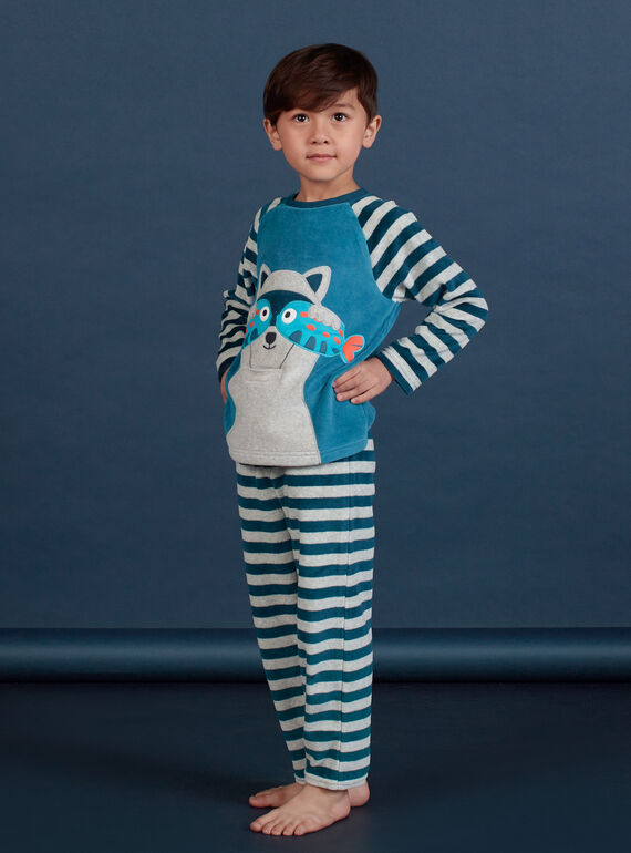 Pyjama-Set für Jungen mit grauem Waschbär MEGOPYJRAC / 21WH1286PYJC235