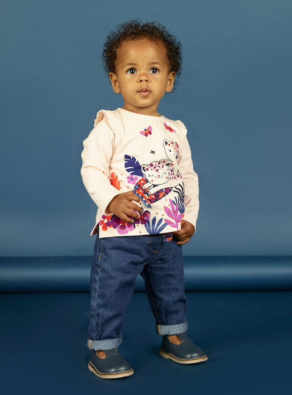 Langärmeliges Tiger-T-Shirt für Baby-Mädchen MIPATEE1 / 21WG09H4TMLD319