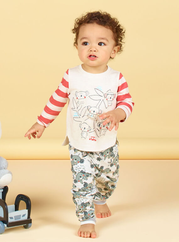 Baby Boy gestreiftes Langarm-T-Shirt LUPOETEE2 / 21SG10Y2TMLA011