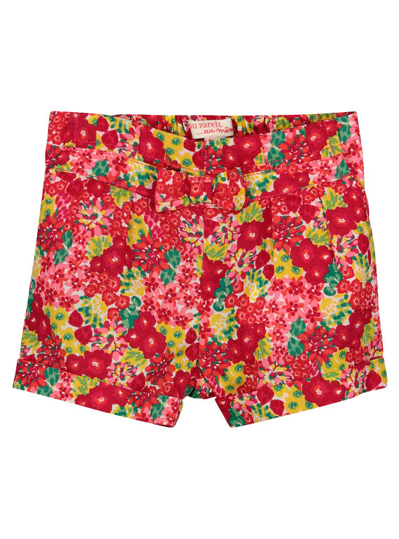 Baby-Shorts mit Blumenmuster für Mädchen FIYESHO1 / 19SG09M1SHO000