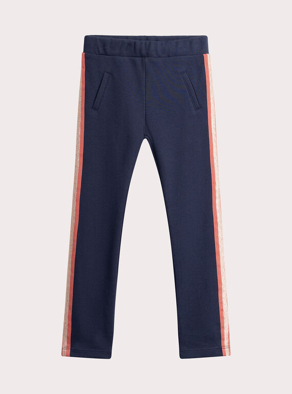 Marineblaue Leggings mit Lurex-Streifen für Mädchen  VAJOMIL1 / 24W901H4PAN070