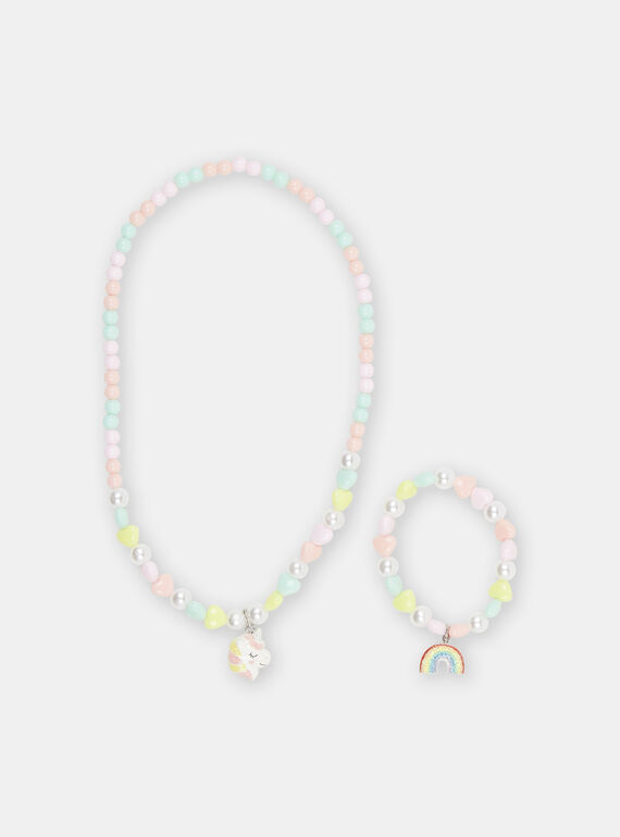 Halskette und Armband, mehrfarbig, Mädchen SYAJOSET2 / 23WI0182CLI099