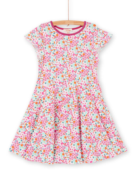 Rosa und grünes Kleid mit Blumendruck LAVIROB4 / 21S901U4ROB000