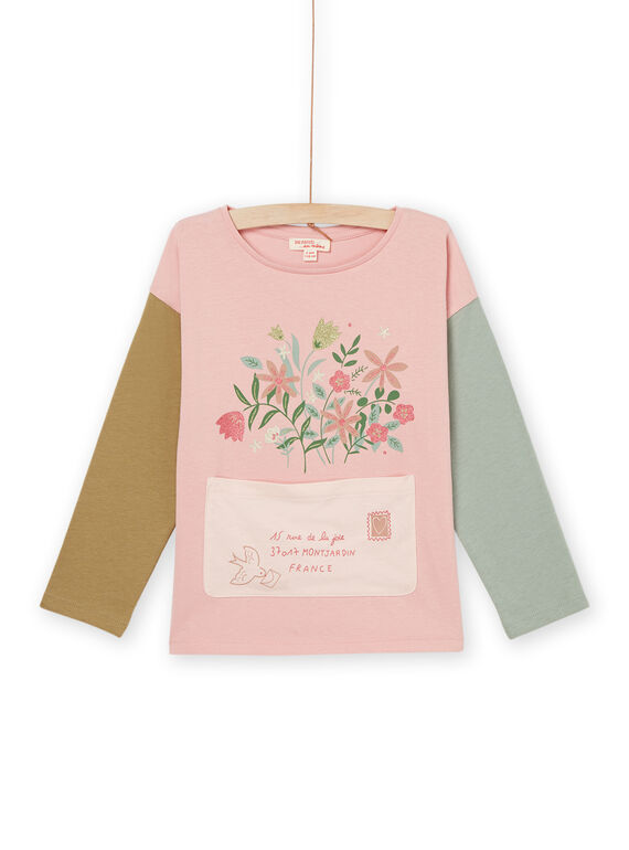 Langärmeliges T-Shirt mit Blumenstrauß Animation PARHUTEE4 / 22W901Q5TML303