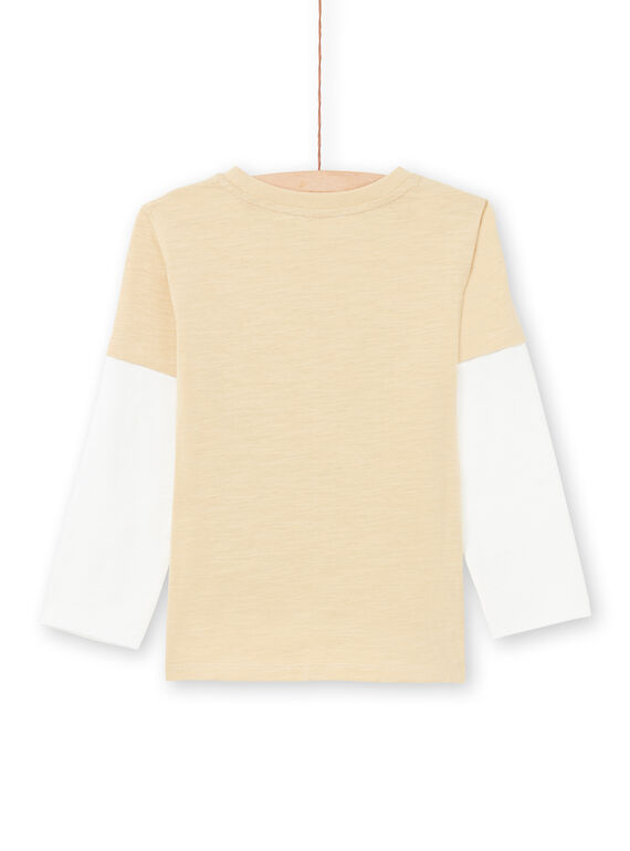 Langarm-T-Shirt beige und ecru mit Fantasy-Motiven - Junge MOCOTEE1 / 21W902L1TMLA006