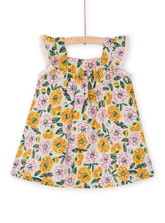 Violett und grünes Kleid mit Blumenmuster RIEXOROB1 / 23SG09V2ROB001