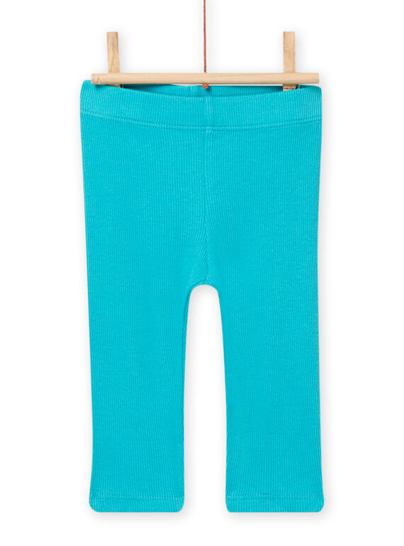 Baby Mädchen türkisfarbene Stretch-Ripp-Leggings NYIJOLEG2 / 22SI0963CAL202