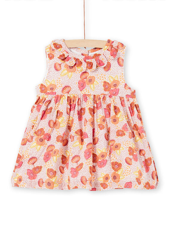 Rosa, weißes und gelbes Kleid mit Blumen- und Polka-Dot-Druck LITERROB2 / 21SG09V1ROB001