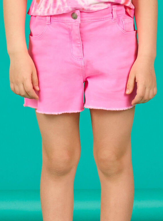 Acid Wash Shorts für Mädchen in Rosa LABONSHORT1 / 21S901W2SHOD311