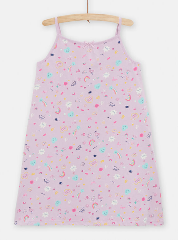 Parmesanfarbenes Nachtkleid mit Trägern für Mädchen TEFACHUSEA / 24SH1151CHN320