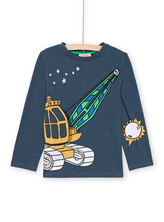 Marineblaues T-Shirt für Jungen MOCOTEE3 / 21W902L2TMLC202