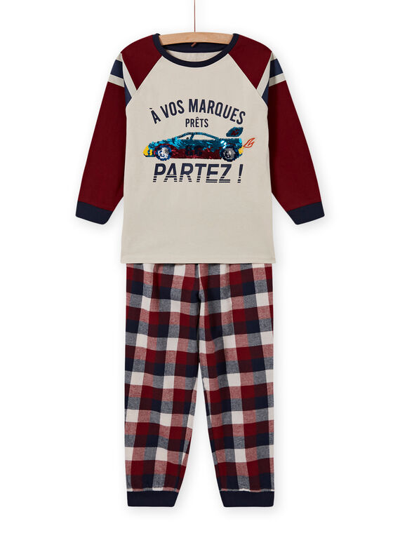 Jungen-Pyjama-Set mit Wendepailletten-Auto-Motiv MEGOPYJSPOR / 21WH1232PYJ080