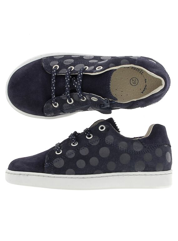 Girls' leather city trainers DFBASDOTS / 18WK35T8D3F070