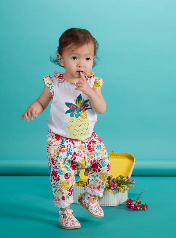 Kurzärmeliges weißes Baby-T-Shirt für Mädchen JIBOBRA / 20SG09H1BRA302