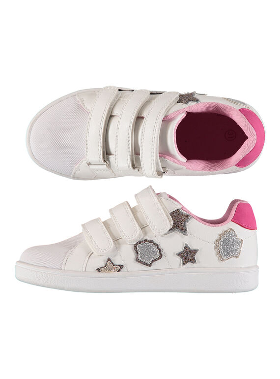Sportschuh mit Glitzerflicken für draußen Mädchen FFBASPATCH / 19SK3533D3F000