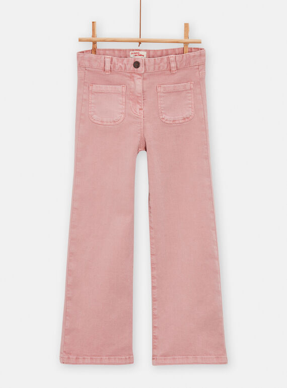 Zartrosa, hoch geschnittene, weite Jeans für Mädchen TACRIPANT / 24S901L1PAN303