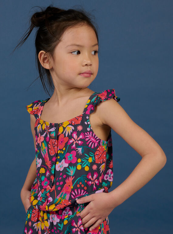 Kind Mädchen blau geblümt Jumpsuit NAWACOMB / 22S901V1CBLC211