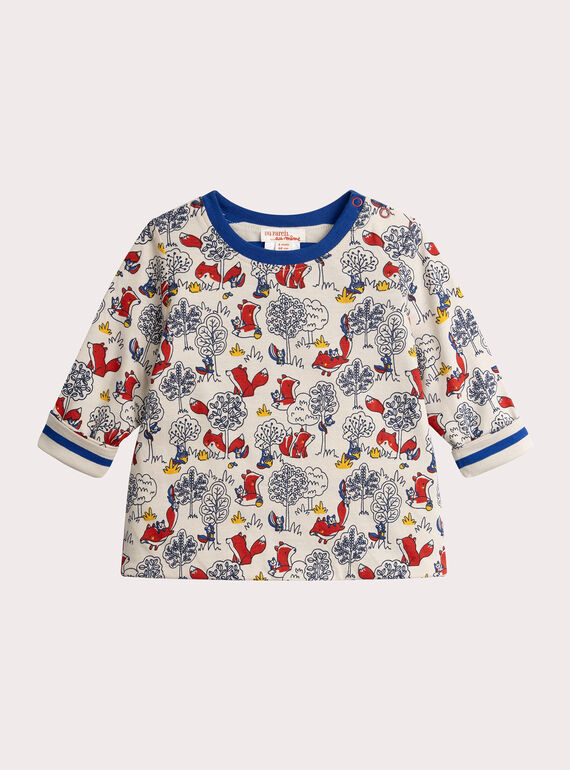 Reversibles T-Shirt mit Fuchs-Animation für Baby Jungen  VUROTEE1 / 24WG10P3TML808