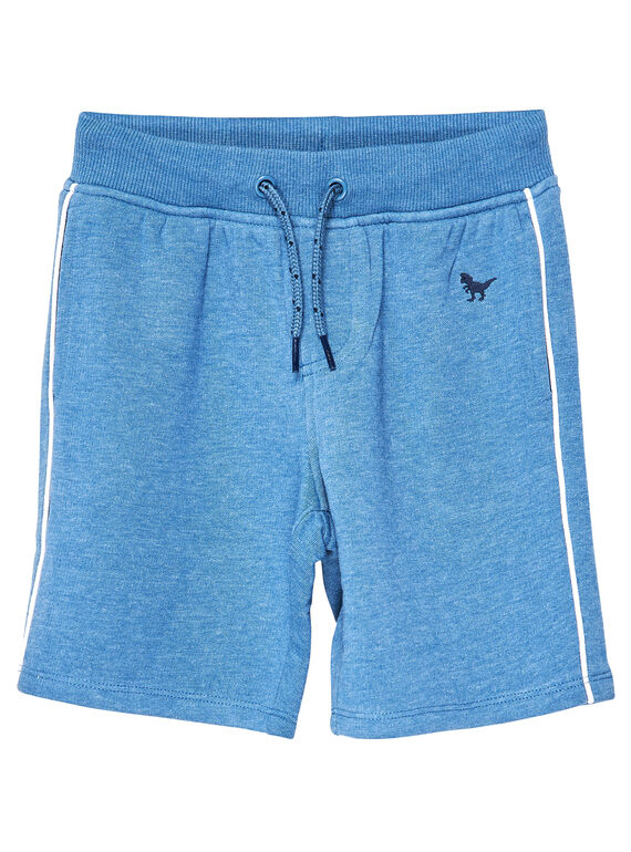 Chinablaue Basic-Bermudas aus Molton für Jungen JOJOBER5 / 20S90255D25C206