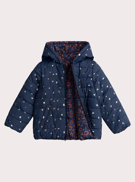 Reversible Marine Kapuzenjacke für Mädchen  VABIDOUNE / 24W901E1D3E070