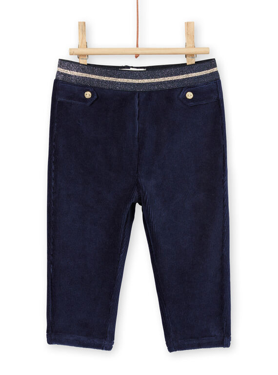 Baby Mädchen navy blau Samt Hose mit goldenen Details MIMIXPAN / 21WG09J1PAN070