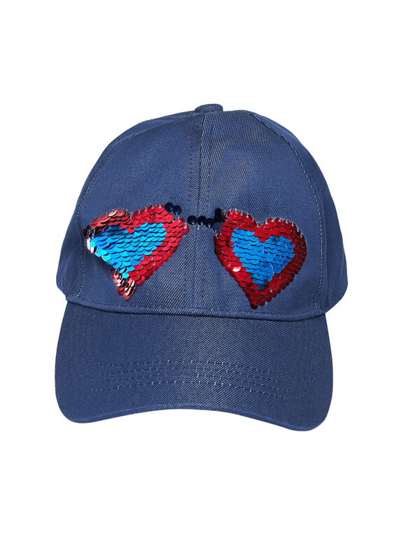 Marineblaue Mütze für Mädchen mit Wendepailletten JYAGRACAP / 20SI01E1CHAP271
