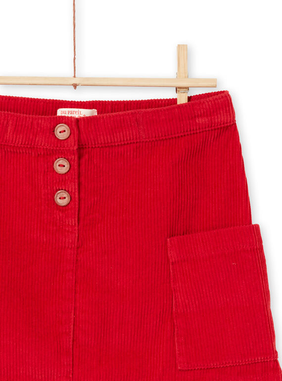 Roter Rippenrock für Mädchen MACOMJUP1 / 21W901L2JUP408