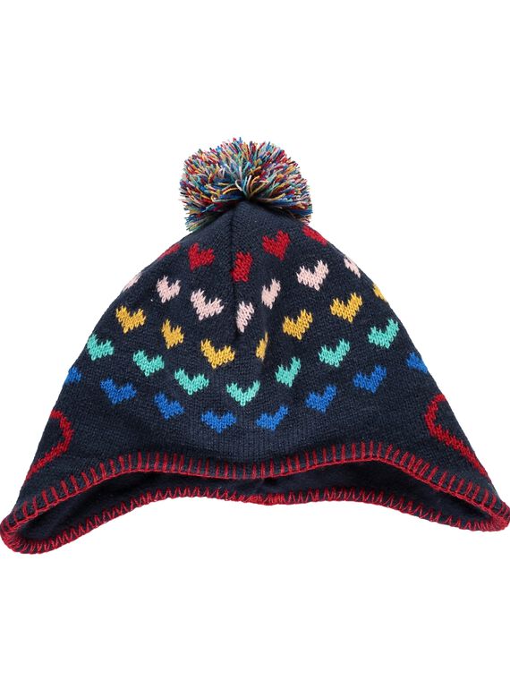 Girls' pompom hat DYANAUBON / 18WI01G1BON705